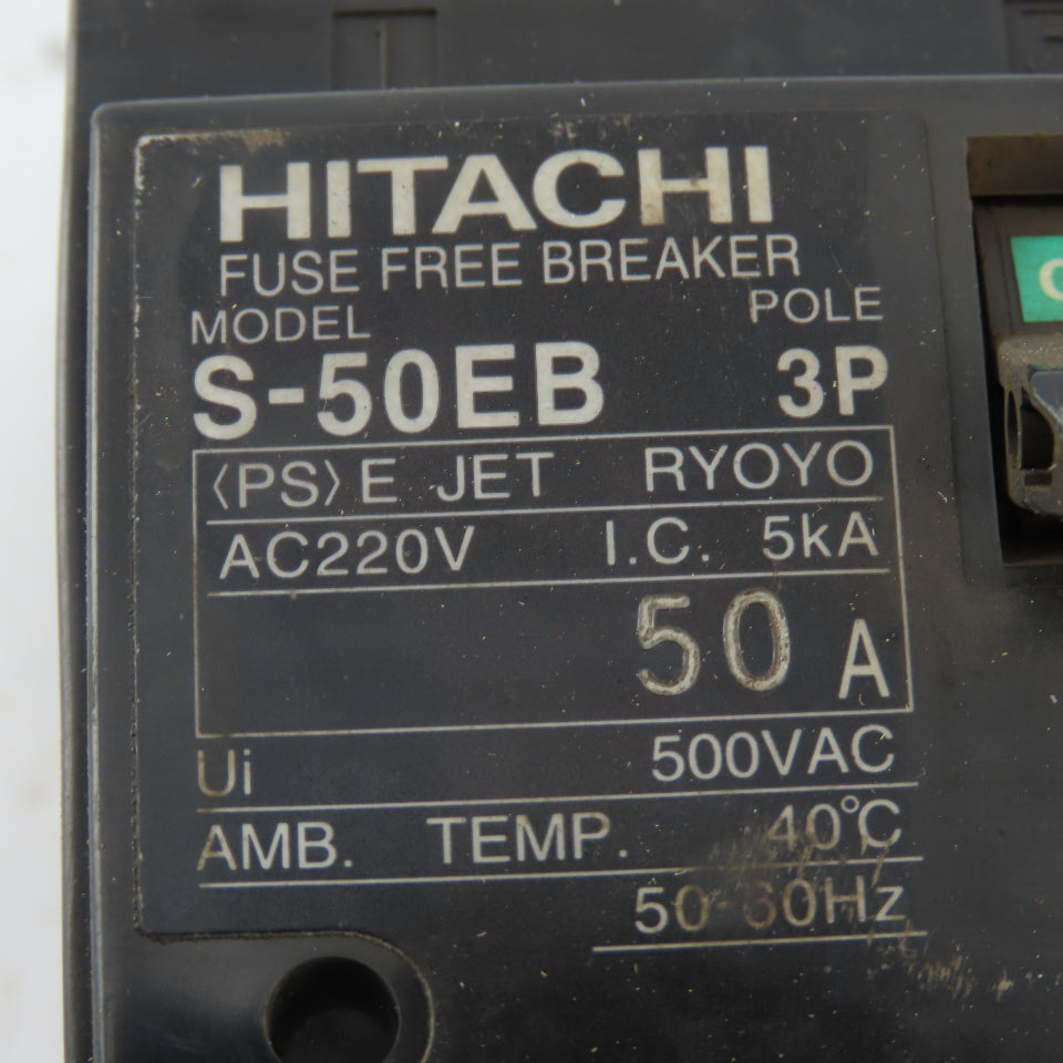 Hitachi S-50EB 50A Circuit Breaker 3 Pole 240/460V