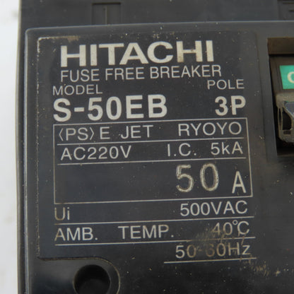 Hitachi S-50EB 50A Circuit Breaker 3 Pole 240/460V