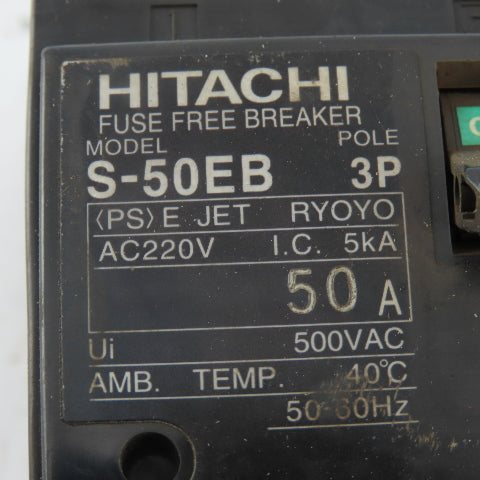 Hitachi S-50EB 50A Circuit Breaker 3 Pole 240/460V