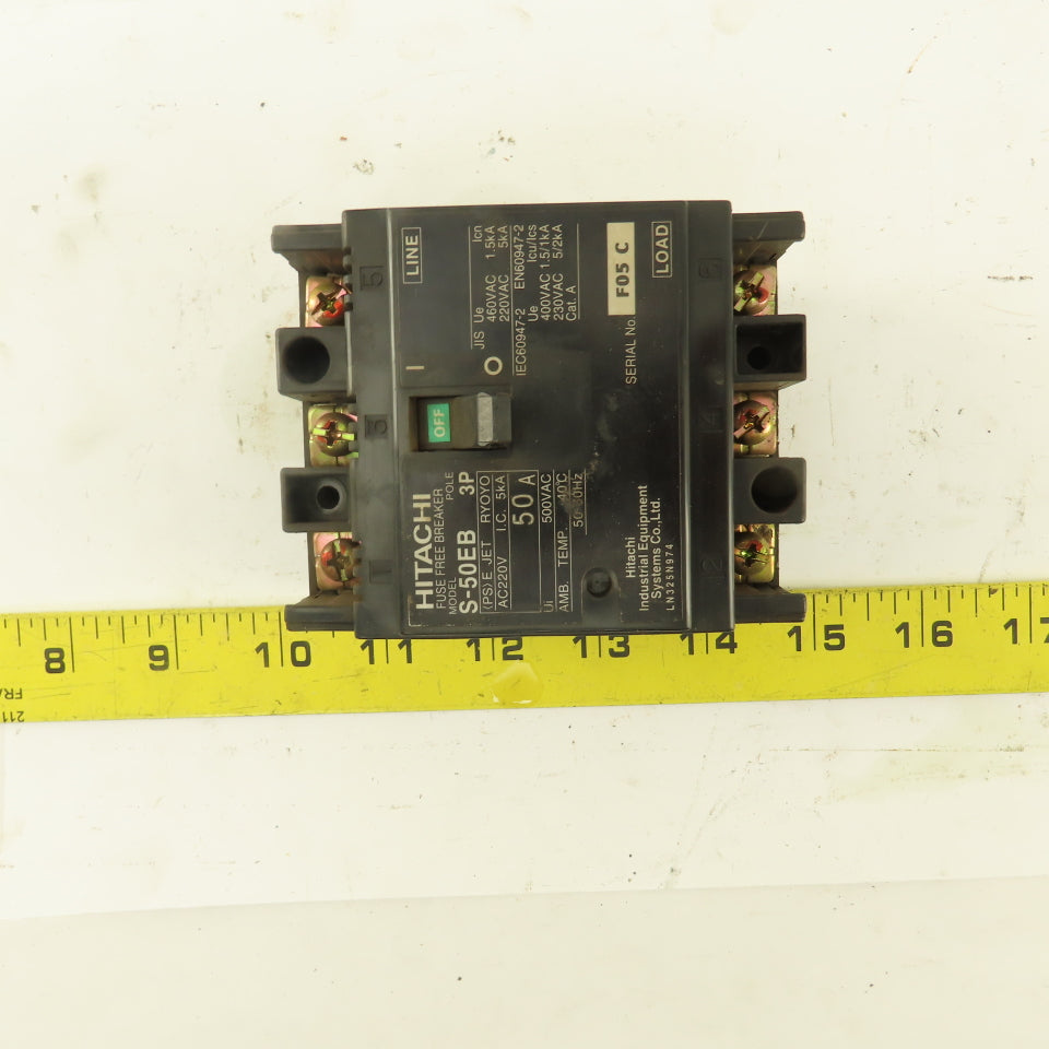 Hitachi S-50EB 50A Circuit Breaker 3 Pole 240/460V