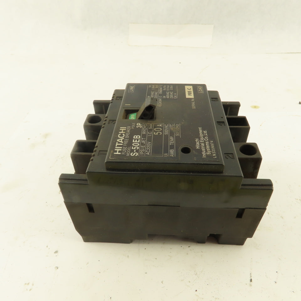 Hitachi S-50EB 50A Circuit Breaker 3 Pole 240/460V