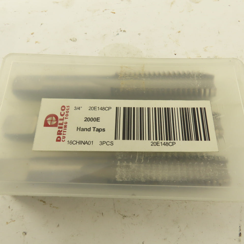 Drillco 20E148CP 3/4"-10 HS Straight Flute Hand Plug Tap NIB Lot Of 3