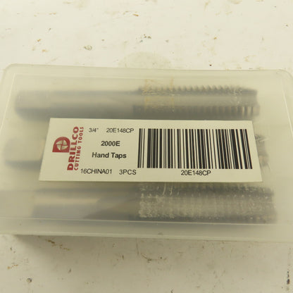 Drillco 20E148CP 3/4"-10 HS Straight Flute Hand Plug Tap NIB Lot Of 3