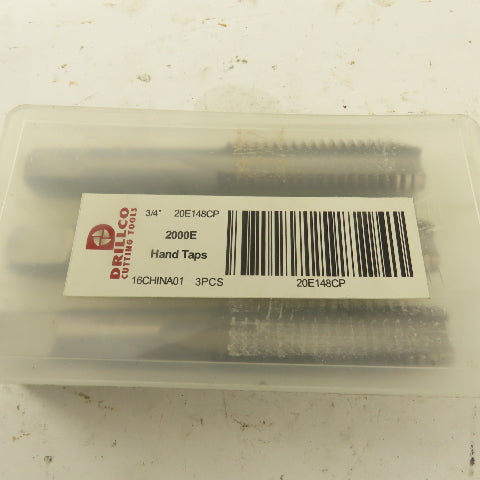 Drillco 20E148CP 3/4"-10 HS Straight Flute Hand Plug Tap NIB Lot Of 3