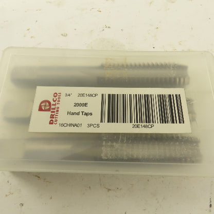 Drillco 20E148CP 3/4"-10 HS Straight Flute Hand Plug Tap NIB Lot Of 3