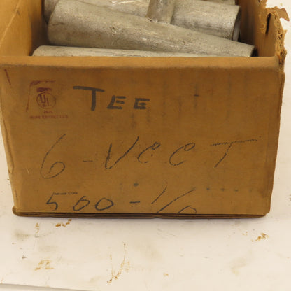 VGCT #6-1/0 x  3/0-500 MCM x  TEE TiN Coated Copper Crimp Fitting Lot Of 8