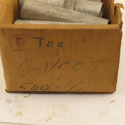 VGCT #6-1/0 x  3/0-500 MCM x  TEE TiN Coated Copper Crimp Fitting Lot Of 8