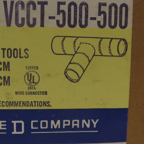 Square D VCCT-500-500 4/0-500 MCM TEE Compression TiN Coated Copper Lot Of 6