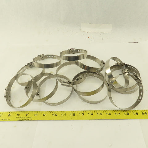 Stainless Steel Worm Gear Hose Clamps 3" - 4" Lot Of 14