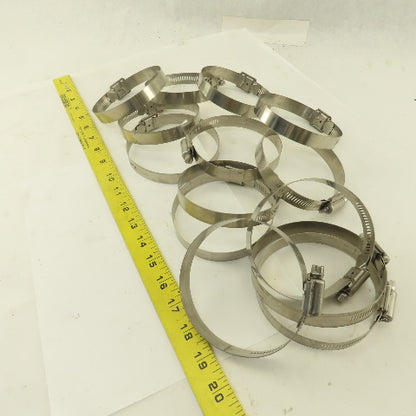Stainless Steel Worm Gear Hose Clamps 3" - 4" Lot Of 14