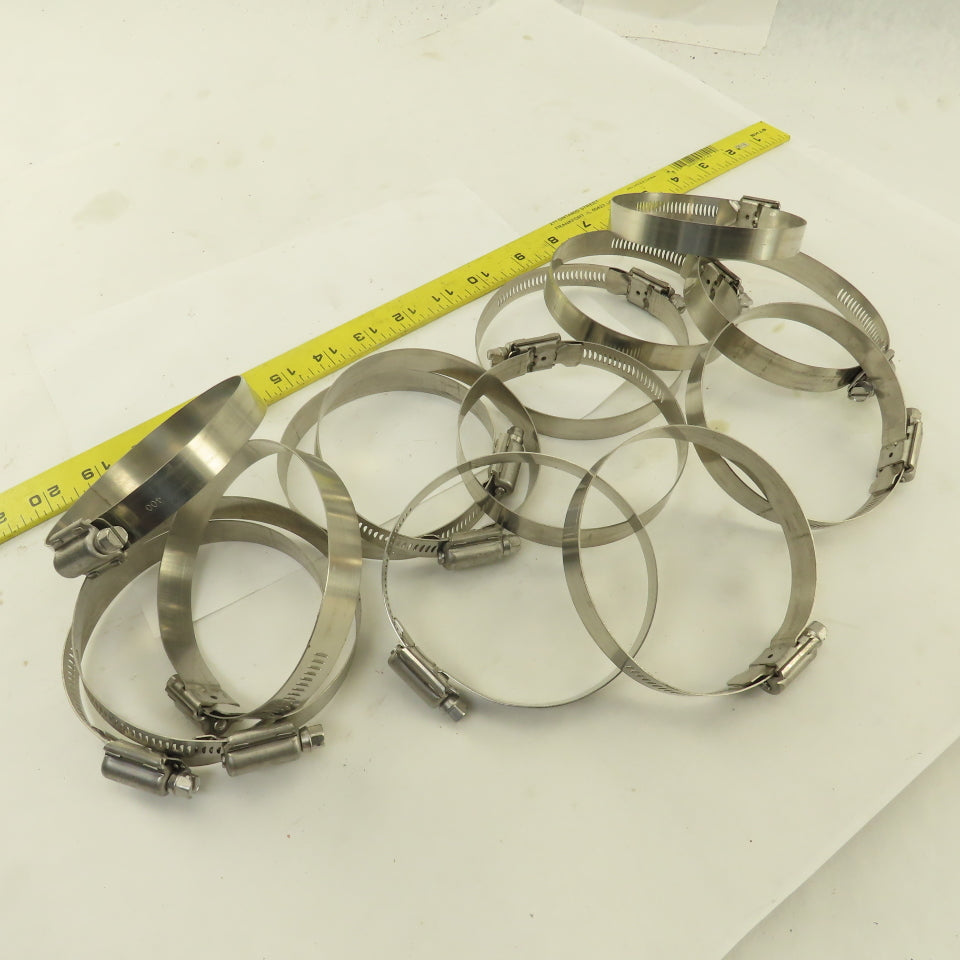 Stainless Steel Worm Gear Hose Clamps 3" - 4" Lot Of 14