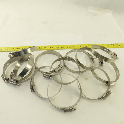 Stainless Steel Worm Gear Hose Clamps 3" - 4" Lot Of 14
