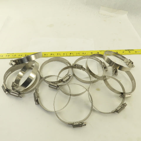 Stainless Steel Worm Gear Hose Clamps 3" - 4" Lot Of 14