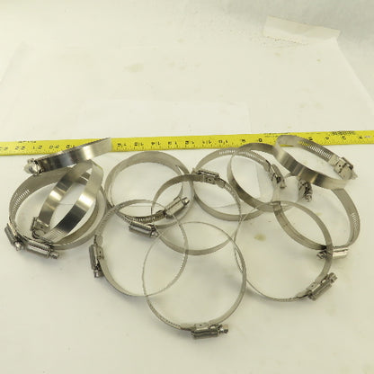 Stainless Steel Worm Gear Hose Clamps 3" - 4" Lot Of 14