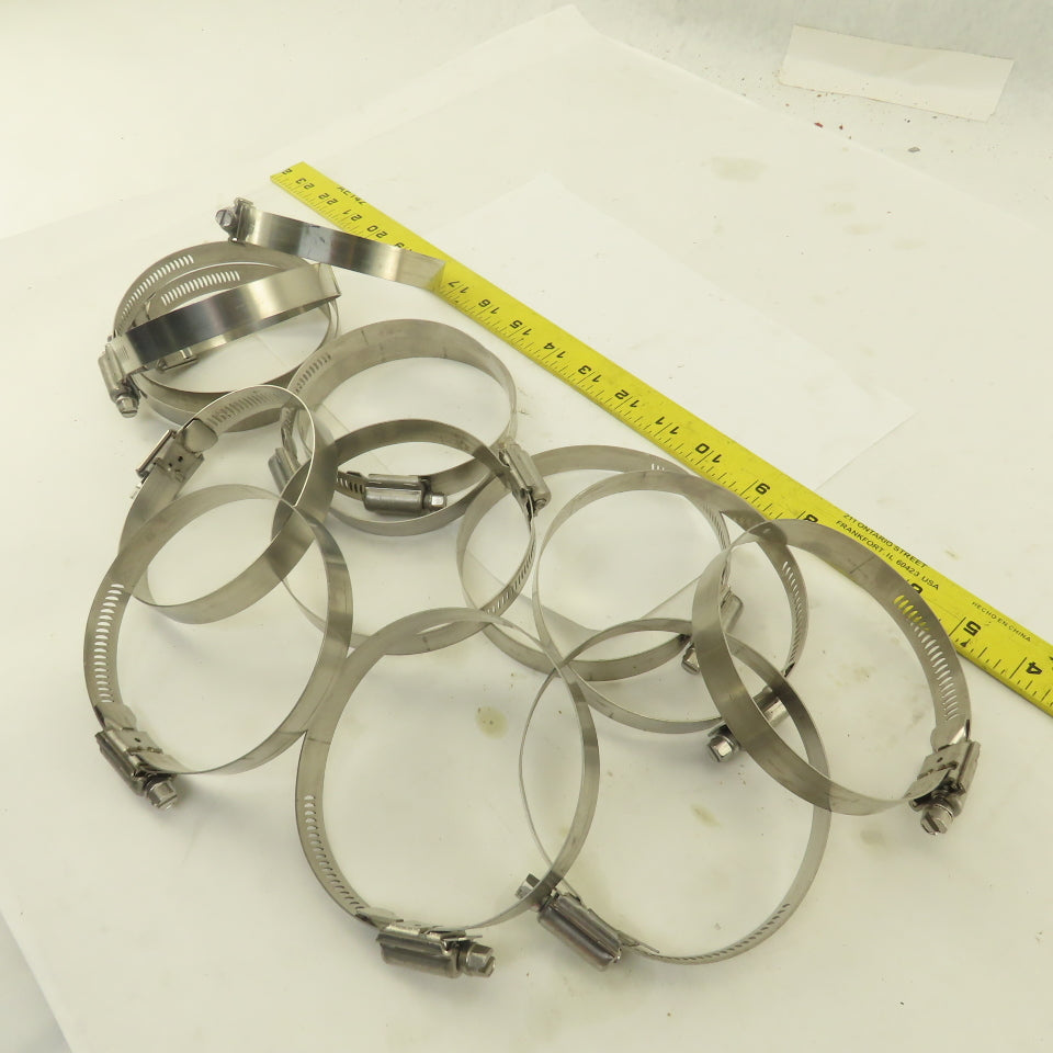 Stainless Steel Worm Gear Hose Clamps 3" - 4" Lot Of 14