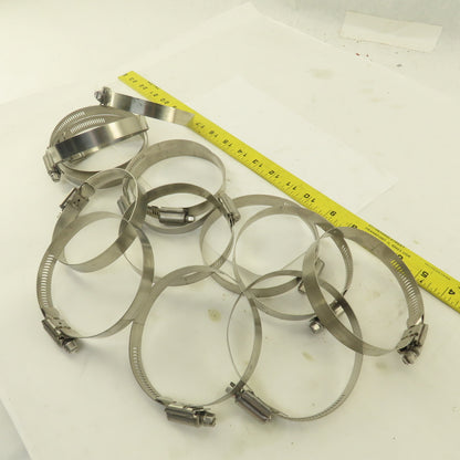 Stainless Steel Worm Gear Hose Clamps 3" - 4" Lot Of 14