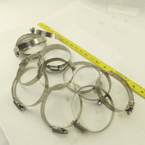 Stainless Steel Worm Gear Hose Clamps 3" - 4" Lot Of 14