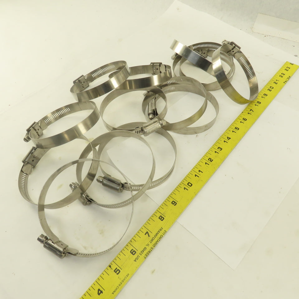 Stainless Steel Worm Gear Hose Clamps 3" - 4" Lot Of 14