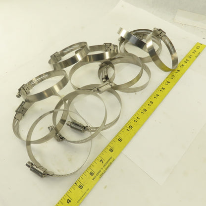 Stainless Steel Worm Gear Hose Clamps 3" - 4" Lot Of 14