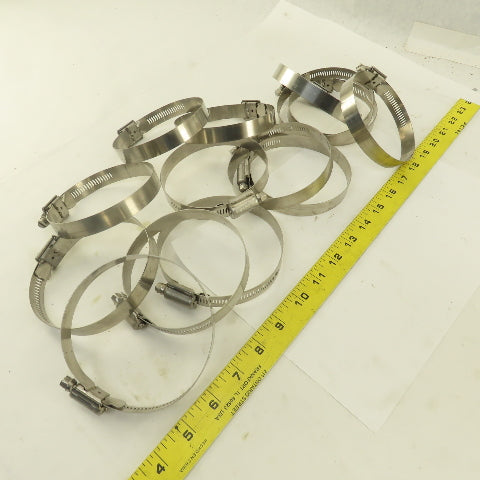 Stainless Steel Worm Gear Hose Clamps 3" - 4" Lot Of 14