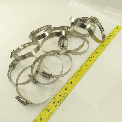 Stainless Steel Worm Gear Hose Clamps 3" - 4" Lot Of 14