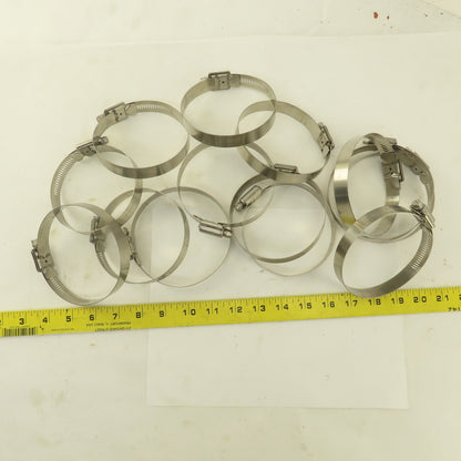 Stainless Steel Worm Gear Hose Clamps 3" - 4" Lot Of 14
