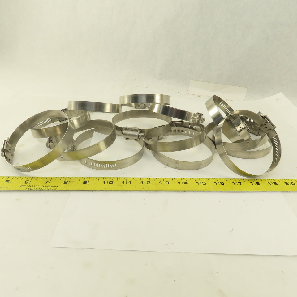 Stainless Steel Worm Gear Hose Clamps 3" - 4" Lot Of 14