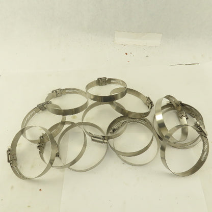 Stainless Steel Worm Gear Hose Clamps 3" - 4" Lot Of 14