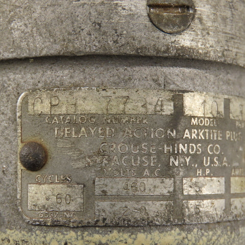 Crouse Hinds CPH7734 Arktite 460V 5Hp 30A Rated HAZLOC 4P 3W Male Plug
