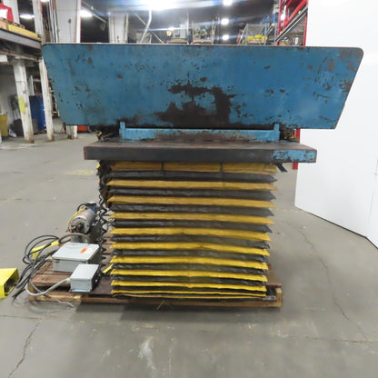 3000LB Hydraulic Scissor Lift Table 72x42" W/30° Tilt 15 to 50" Lift 3Phase