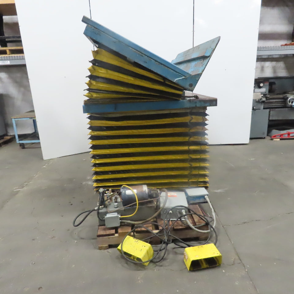 3000LB Hydraulic Scissor Lift Table 72x42" W/30° Tilt 15 to 50" Lift 3Phase