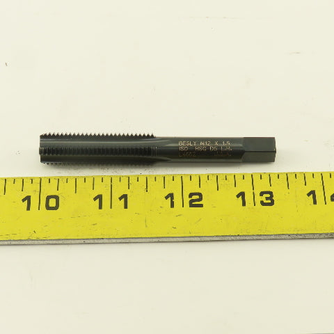 Besly M12x1.5 Left Hand 4 Flute Straight Bottoming Hand Tap