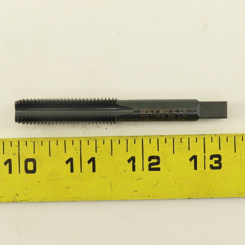 Besly M12x1.5 Left Hand 4 Flute Straight Bottoming Hand Tap