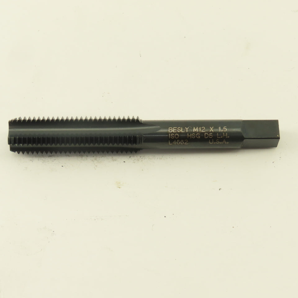 Besly M12x1.5 Left Hand 4 Flute Straight Bottoming Hand Tap