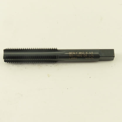 Besly M12x1.5 Left Hand 4 Flute Straight Bottoming Hand Tap