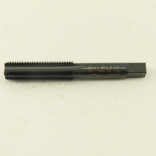 Besly M12x1.5 Left Hand 4 Flute Straight Bottoming Hand Tap