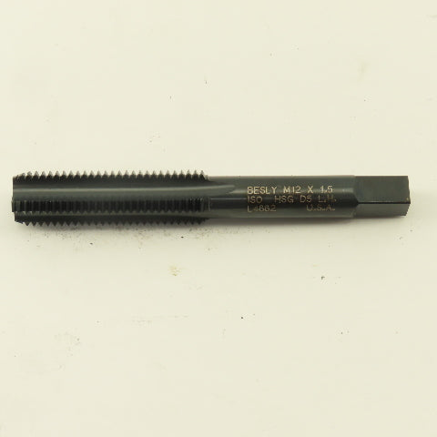 Besly M12x1.5 Left Hand 4 Flute Straight Bottoming Hand Tap