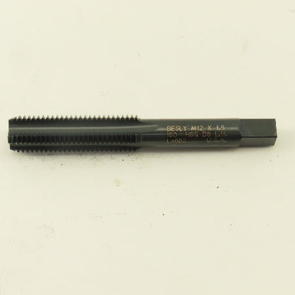 Besly M12x1.5 Left Hand 4 Flute Straight Bottoming Hand Tap