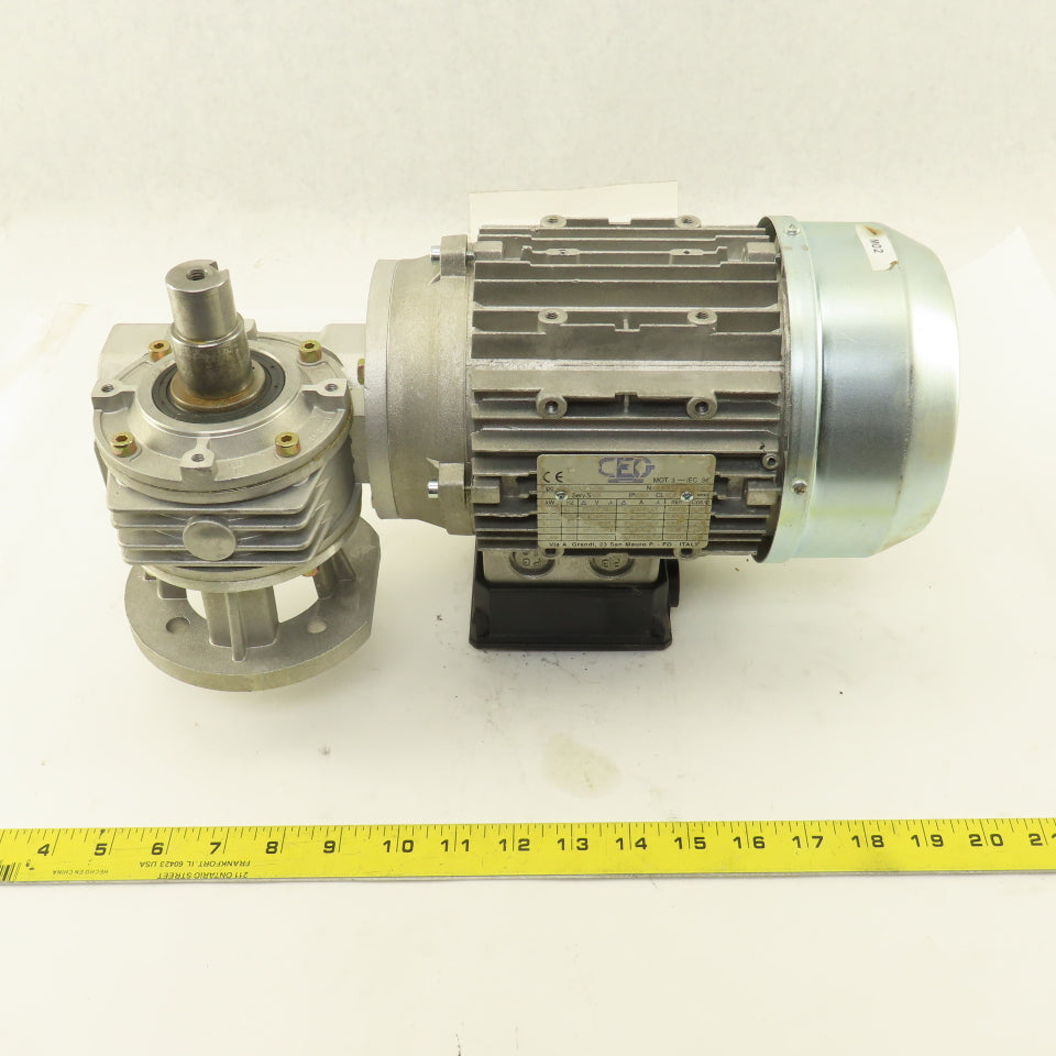 Bonfiglioli VF49 F1 P80B14 Right Angle Gear Motor 220/460V 3Ph 65 RPM 25mm Shaft