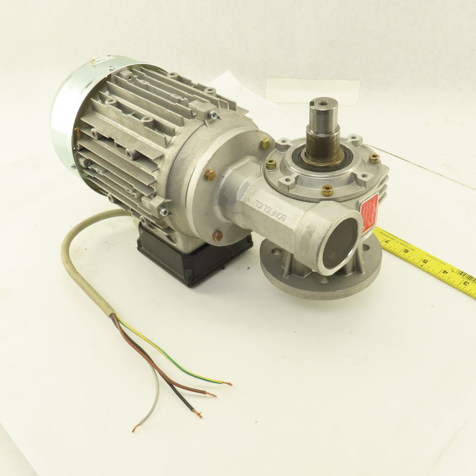 Bonfiglioli VF49 F1 P80B14 Right Angle Gear Motor 220/460V 3Ph 65 RPM 25mm Shaft