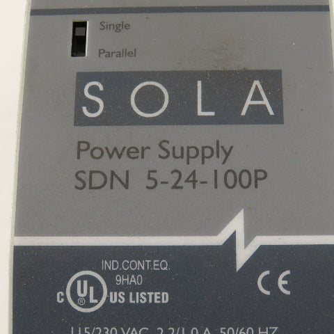 Sola SDN 5-24-I00P 112/230V 50/60Hz Input 24-28VDC Output Power Supply
