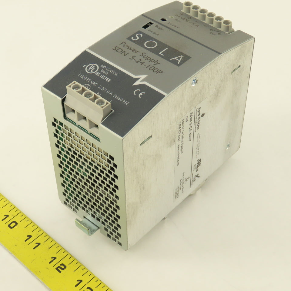 Sola SDN 5-24-I00P 112/230V 50/60Hz Input 24-28VDC Output Power Supply