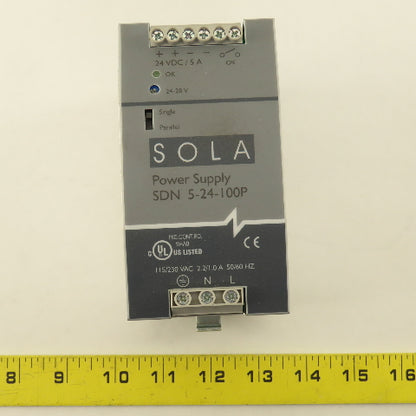 Sola SDN 5-24-I00P 112/230V 50/60Hz Input 24-28VDC Output Power Supply