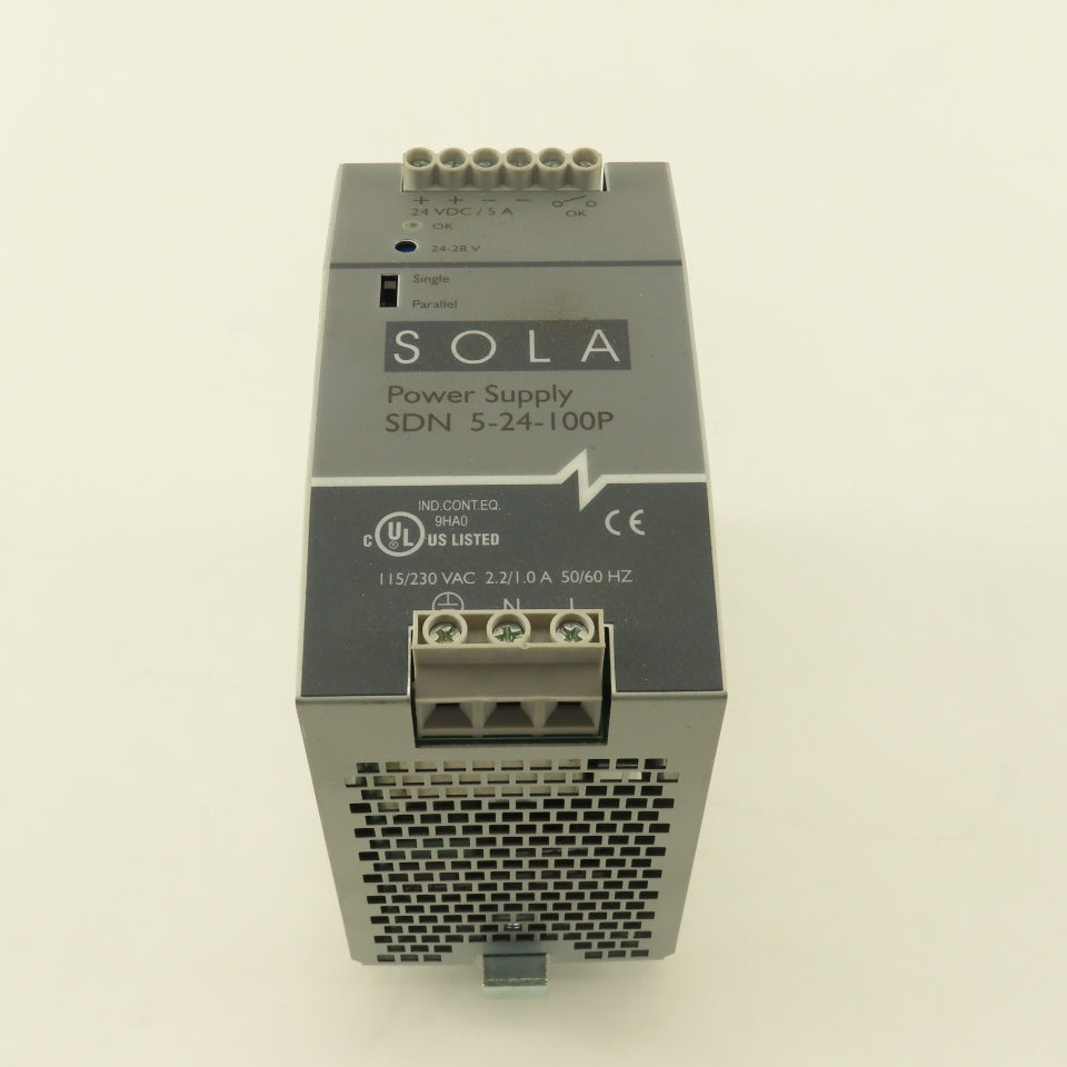 Sola SDN 5-24-I00P 112/230V 50/60Hz Input 24-28VDC Output Power Supply