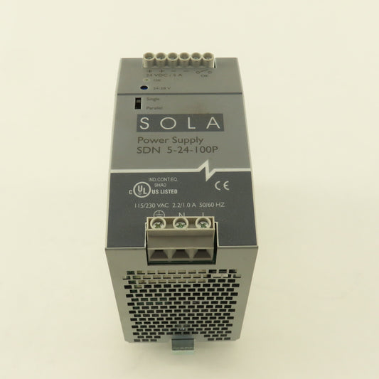 Sola SDN 5-24-I00P 112/230V 50/60Hz Input 24-28VDC Output Power Supply