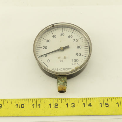 Ashcroft 355-06 0-100 PSI Pressure Gauge 1/4" NPT Bottom Port