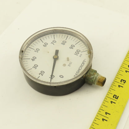 Ashcroft 355-06 0-100 PSI Pressure Gauge 1/4" NPT Bottom Port