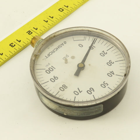 Ashcroft 355-06 0-100 PSI Pressure Gauge 1/4" NPT Bottom Port