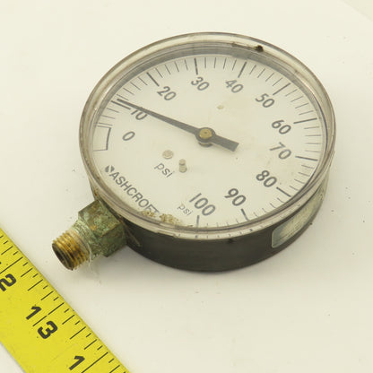 Ashcroft 355-06 0-100 PSI Pressure Gauge 1/4" NPT Bottom Port