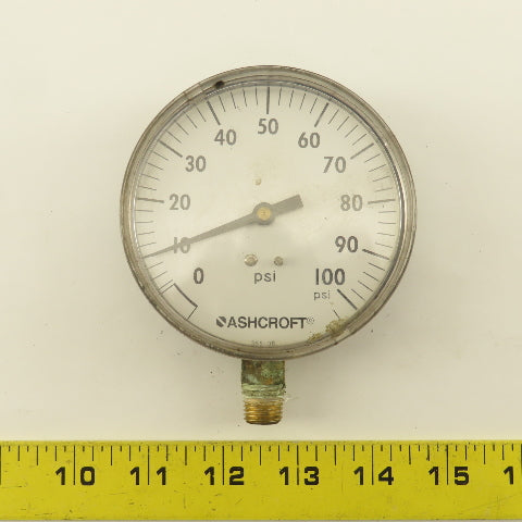 Ashcroft 355-06 0-100 PSI Pressure Gauge 1/4" NPT Bottom Port